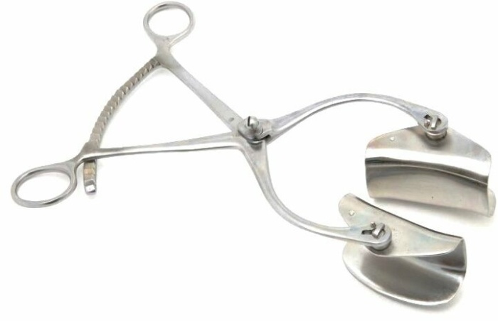 Ранорасширитель с кремальерой двустворчатый